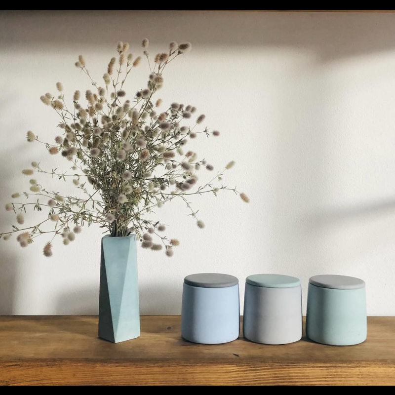 Betongedoens Vase und Dose